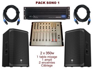 Comprenant 1 Table De Mixage, 1 Ampli, 2 Enceintes X 350 W, Câblage. Montpellier, Lodeve, Gignac, Millau, Béziers. Livraison et installation sur demande.
