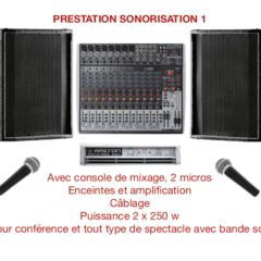 prestation sonorisation 2 x 250 watts