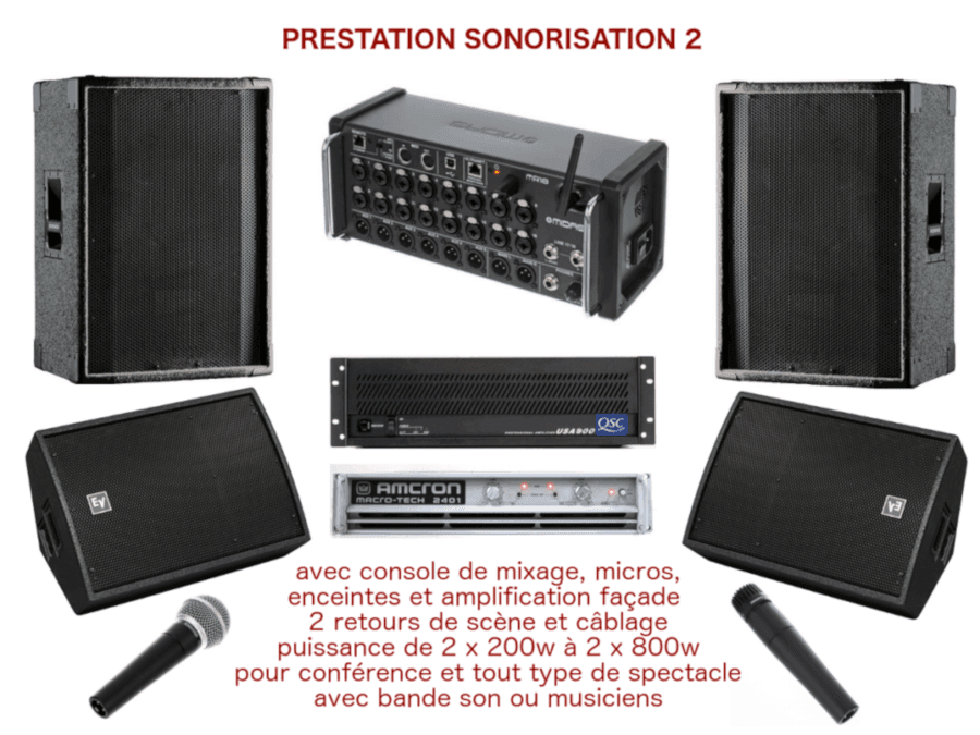 Prestation sonorisation. Matériel et technicien son pour spectacle, conférence, inauguration ...