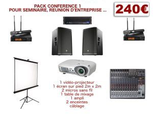 location video-projecteur, ecran, sonorisation, micros pour conférence