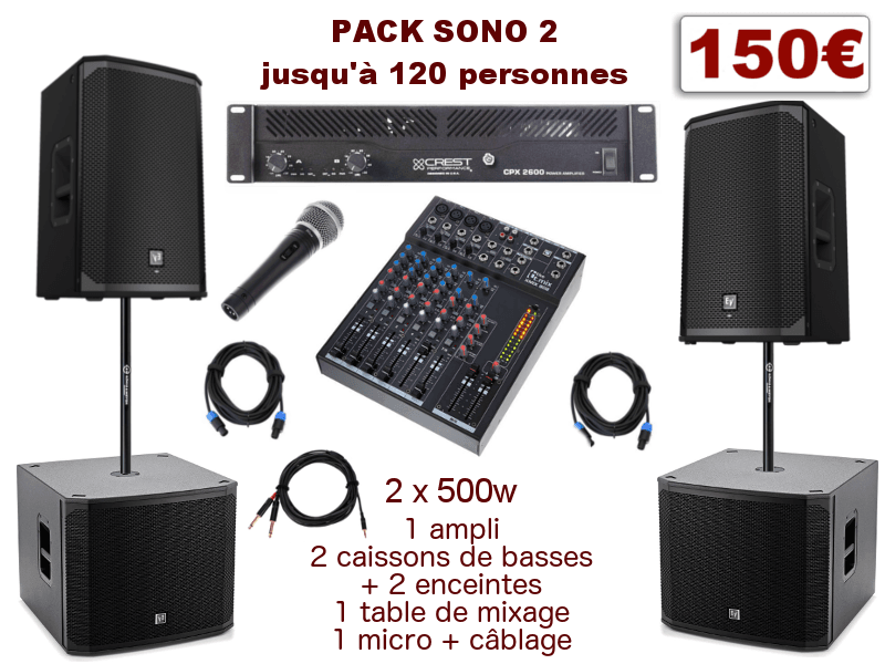 Pack Sono N°4 - Prestation Sonorisation et éclairage - FM PRESTATION