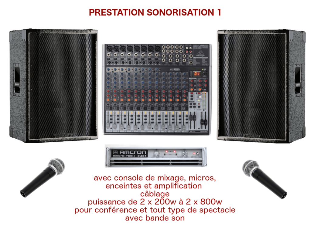 Prestation sonorisation. Matériel et technicien son pour spectacle, conférence, inauguration ...