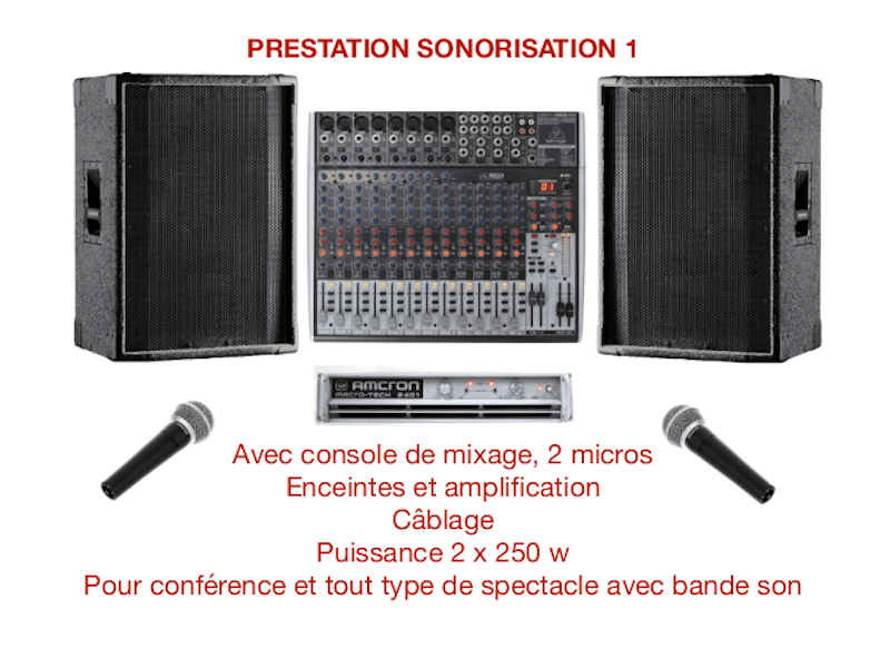 Prestation sonorisation. Matériel et technicien son pour spectacle, conférence, inauguration ... 