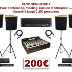 Location matériel pour conférence à Montpellier et environs. Vidéo-projecteurs, sonorisation, micro HF. Console de mixage 4 micros H-F et 2 entrées ligne stéréo.