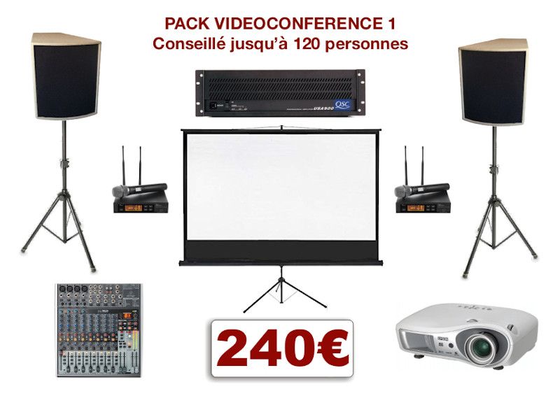 Location matériel pour conférence à Montpellier et environs. Vidéo-projecteurs, sonorisation, micro HF. Console de mixage jusqu'à 8 micros et 4 entrées ligne stéréo.